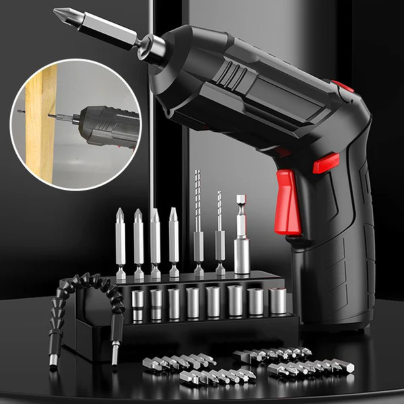 Cordless Rotatable Screwdriver Set - USB Rechargeable Power Tool Kit