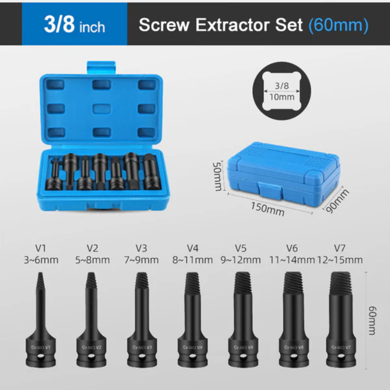 Damaged Screw Extractor Set – Ultimate Bolt & Screw Remover Kit