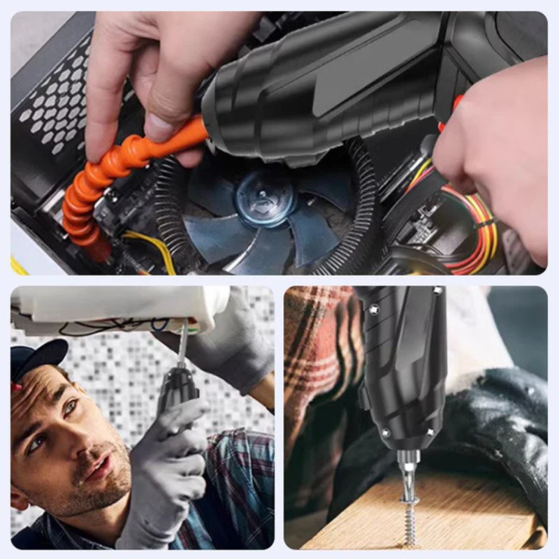 Cordless Rotatable Screwdriver Set - USB Rechargeable Power Tool Kit